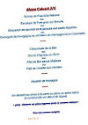 Auberge Du Colvert menu