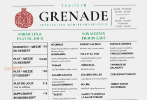 Traiteur Grenade menu