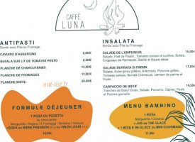 Caffè Luna menu